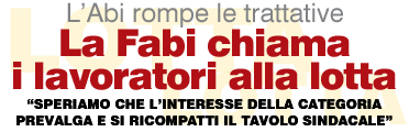 La Fabi chiama i lavoratori alla lotta